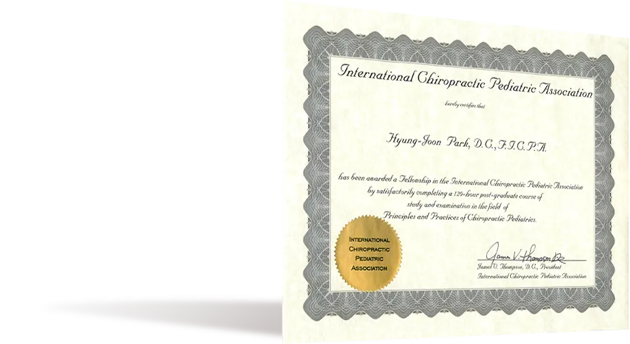 Fellow of the International Chiropractic Pediatric Association (F.I.C.P.A.)